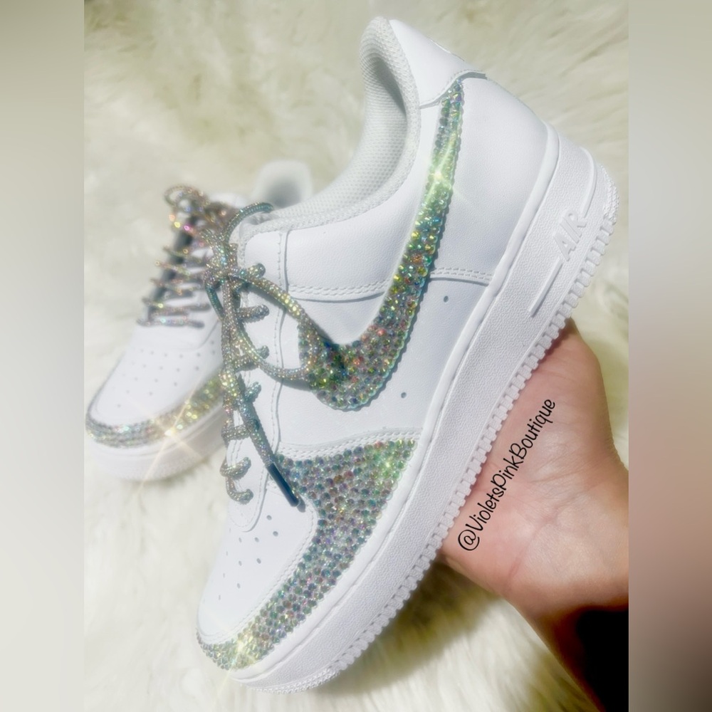 Custom Nike Swarovski crystal Nike Air Force 1 With Bling Shoe Laces